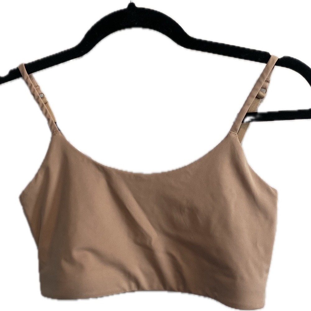 Girlfriend Collective nude scoop neck bralette, size M